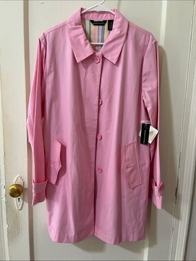 Goodclothes Pink Button-Front Trench Coat